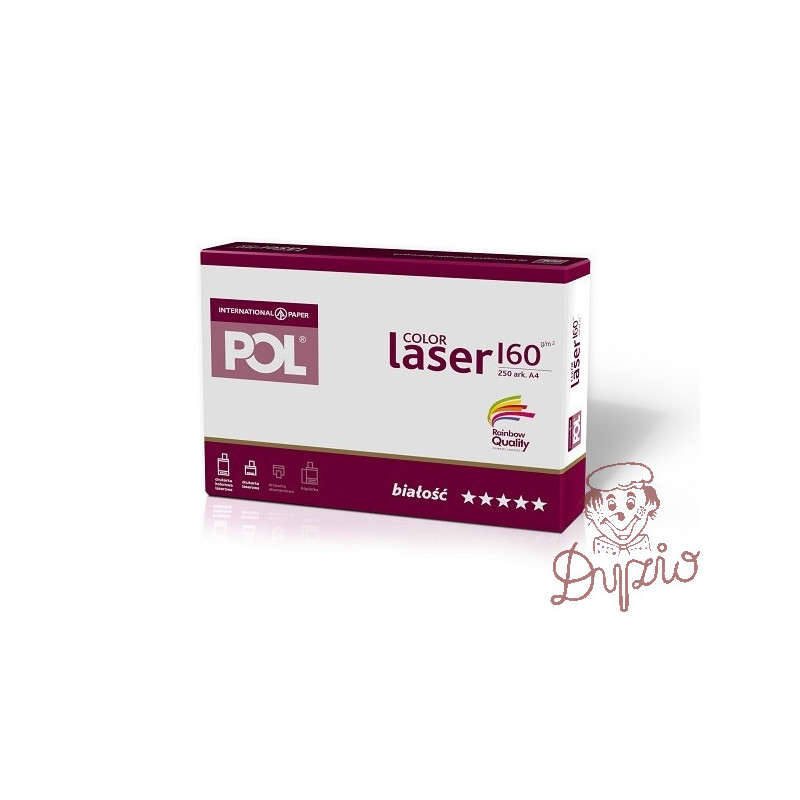 KSERO PAPIER POLEFFECT A4 160G POLCOLORLASER 250 ark w ryzie  5 ryz w kart satynowany