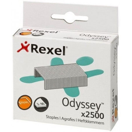 ZSZYWKI REXEL  9/13 ODYSSEY  2500szt  do 60 kartek  (10) SREBRNE 2100050